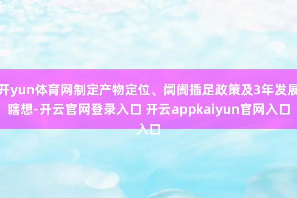 开yun体育网制定产物定位、阛阓插足政策及3年发展瞎想-开云官网登录入口 开云appkaiyun官网入口