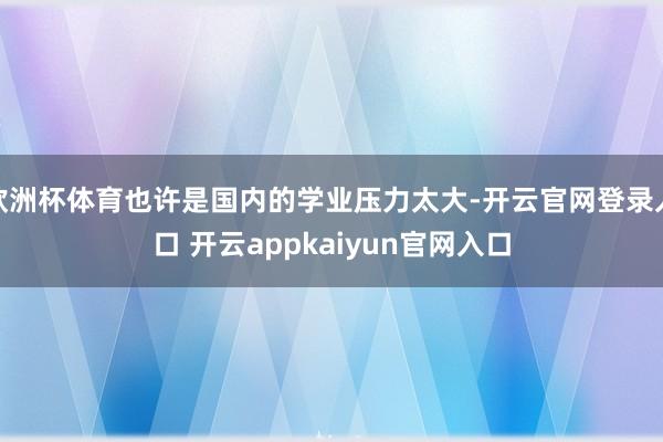 欧洲杯体育也许是国内的学业压力太大-开云官网登录入口 开云appkaiyun官网入口