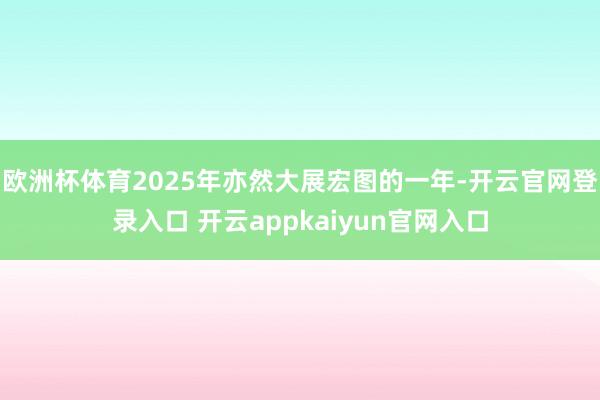 欧洲杯体育2025年亦然大展宏图的一年-开云官网登录入口 开云appkaiyun官网入口